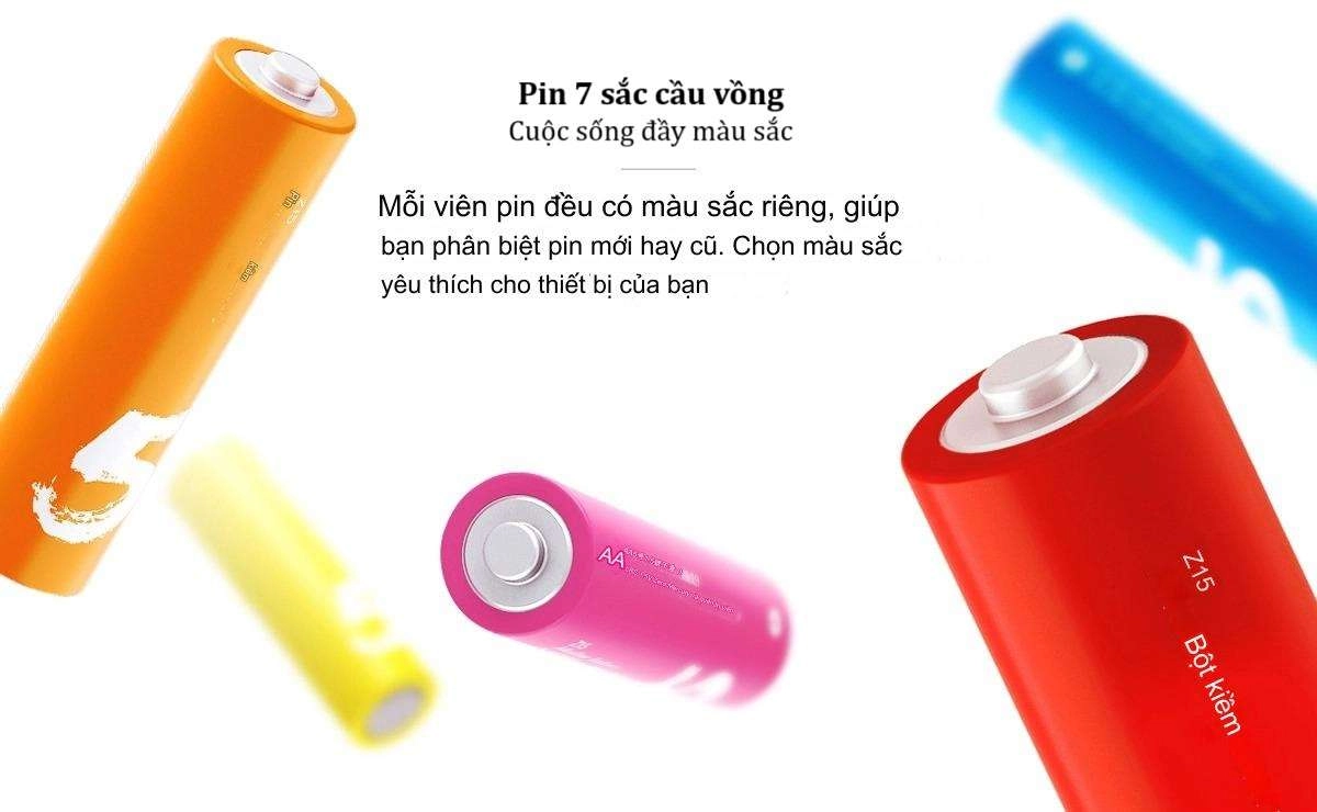 Pin Xiaomi ZI5 Bảy sắc cầu vồng (10 viên pin AA, Alkaline Battery)